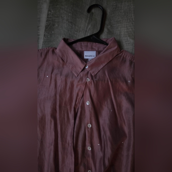 Bailey 44 Women's Mauve Blouse with Button Detail And Diamond Embellishments - Picture 3 of 8